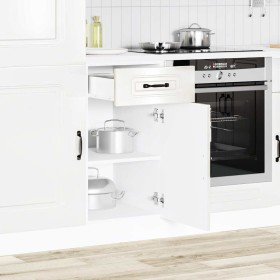 Mueble bajo cocina Kalmar madera ingeniería blanca alto brillo