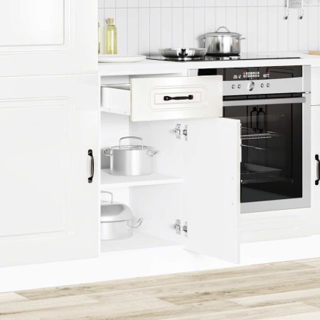 Mueble bajo cocina Kalmar madera ingeniería blanca alto brillo