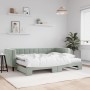 Ausziehbares Schlafsofa mit hellgrauer Samtmatratze 80x200 cm von vidaXL, Betten und Lattenroste - Ref: Foro24-3196708, Preis...