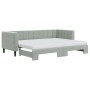 Ausziehbares Schlafsofa mit hellgrauer Samtmatratze 80x200 cm von vidaXL, Betten und Lattenroste - Ref: Foro24-3196708, Preis...