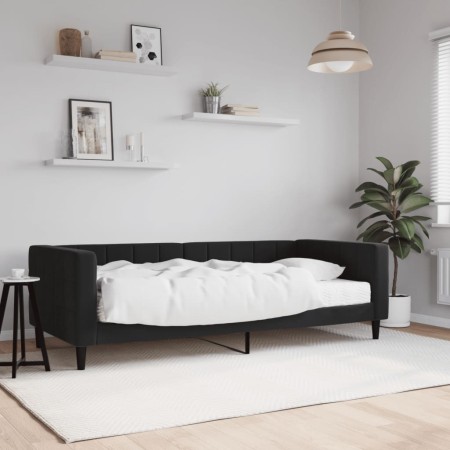 Sofá cama con colchón terciopelo negro 90x200 cm de vidaXL, Camas y somieres - Ref: Foro24-3196671, Precio: 297,64 €, Descuen...