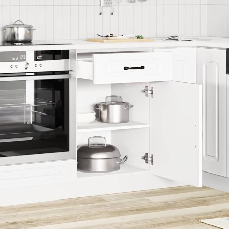 Mueble bajo de cocina Kalmar madera de ingeniería blanca