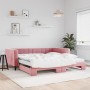 Ausziehbares Schlafsofa mit rosa Samtmatratze 100x200 cm von vidaXL, Betten und Lattenroste - Ref: Foro24-3196725, Preis: 448...