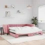 Ausziehbares Schlafsofa mit rosa Samtmatratze 100x200 cm von vidaXL, Betten und Lattenroste - Ref: Foro24-3196725, Preis: 452...