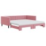 Ausziehbares Schlafsofa mit rosa Samtmatratze 100x200 cm von vidaXL, Betten und Lattenroste - Ref: Foro24-3196725, Preis: 448...