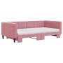 Trundle sofa bed with pink velvet mattress 100x200 cm by vidaXL, Beds and slatted bases - Ref: Foro24-3196725, Price: 452,36 ...