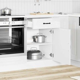 Mueble bajo cocina Kalmar madera ingeniería blanca alto brillo