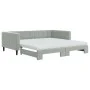 Trundle sofa bed with light gray velvet mattress 100x200 cm by vidaXL, Beds and slatted bases - Ref: Foro24-3196722, Price: 4...