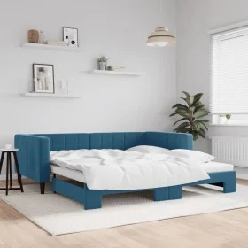 Sofá cama nido terciopelo azul 100x200 cm de vidaXL, Camas y somieres - Ref: Foro24-3196697, Precio: 260,65 €, Descuento: %