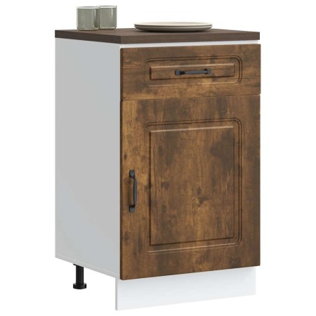 Mueble bajo de cocina Kalmar madera ingeniería de roble ahumado