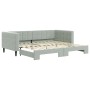 Ausziehbares Schlafsofa aus hellgrauem Samt, 90 x 200 cm von vidaXL, Betten und Lattenroste - Ref: Foro24-3196691, Preis: 255...
