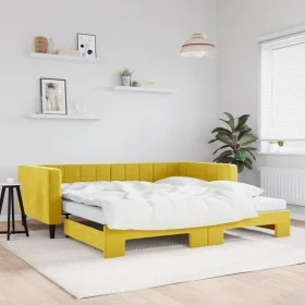 Trundle sofa bed with yellow velvet mattress 100x200 cm by vidaXL, Beds and slatted bases - Ref: Foro24-3196727, Price: 419,7...