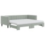 Trundle sofa bed with light gray velvet mattress 90x200 cm by vidaXL, Beds and slatted bases - Ref: Foro24-3196715, Price: 44...