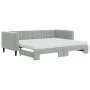 Trundle sofa bed with light gray velvet mattress 90x200 cm by vidaXL, Beds and slatted bases - Ref: Foro24-3196715, Price: 45...