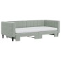Trundle sofa bed with light gray velvet mattress 90x200 cm by vidaXL, Beds and slatted bases - Ref: Foro24-3196715, Price: 44...