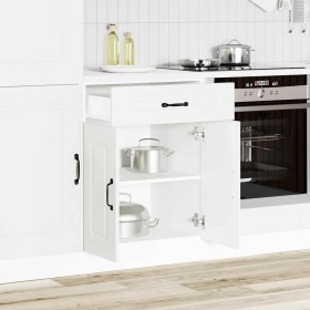 Mueble bajo de cocina Kalmar madera de ingeniería blanca