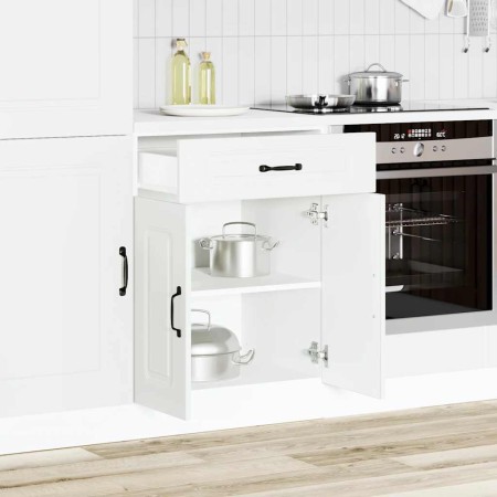 Mueble bajo de cocina Kalmar madera de ingeniería blanca