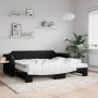 Ausziehbares Schlafsofa aus schwarzem Stoff, 80 x 200 cm von vidaXL, Betten und Lattenroste - Ref: Foro24-3197631, Preis: 256...