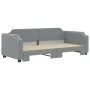 Trundle sofa bed light gray fabric 100x200 cm by vidaXL, Beds and slatted bases - Ref: Foro24-3197639, Price: 268,58 €, Disco...