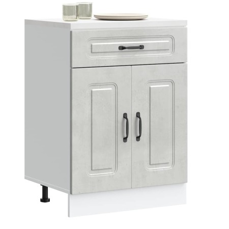 Mueble bajo de cocina Kalmar madera de ingeniería gris hormigón en Armarios de cocina | Comprar online en Foro24