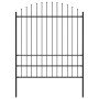 Valla de jardín con punta de lanza de acero 181x200 cm negra