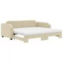 Trundle sofa bed with cream fabric mattress 80x200 cm by vidaXL, Beds and slatted bases - Ref: Foro24-3197651, Price: 425,54 ...