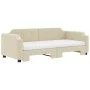 Trundle sofa bed with cream fabric mattress 80x200 cm by vidaXL, Beds and slatted bases - Ref: Foro24-3197651, Price: 425,54 ...