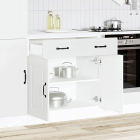 Mueble bajo de cocina Kalmar madera de ingeniería blanca