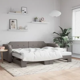Sofá cama nido tela gris taupe 100x200 cm de vidaXL, Camas y somieres - Ref: Foro24-3197642, Precio: 269,58 €, Descuento: %
