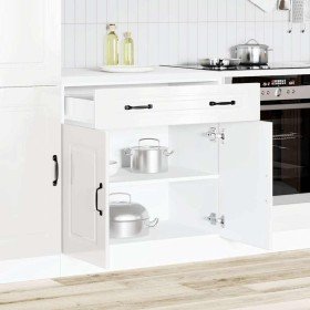Mueble bajo cocina Kalmar madera ingeniería blanca alto brillo