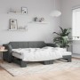 Trundle sofa bed dark gray fabric 100x200 cm by vidaXL, Beds and slatted bases - Ref: Foro24-3197640, Price: 265,72 €, Discou...