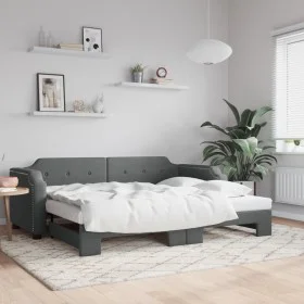 Trundle sofa bed dark gray fabric 80x200 cm by vidaXL, Beds and slatted bases - Ref: Foro24-3197630, Price: 250,75 €, Discoun...