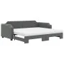 Trundle sofa bed with dark gray fabric mattress 100x200 cm by vidaXL, Beds and slatted bases - Ref: Foro24-3197658, Price: 43...