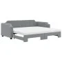 Trundle sofa bed with light gray fabric mattress 100x200 cm by vidaXL, Beds and slatted bases - Ref: Foro24-3197657, Price: 4...