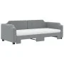 Trundle sofa bed with light gray fabric mattress 100x200 cm by vidaXL, Beds and slatted bases - Ref: Foro24-3197657, Price: 4...