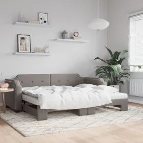 Trundle sofa bed with taupe fabric mattress 80x200 cm by vidaXL, Beds and slatted bases - Ref: Foro24-3197650, Price: 429,85 ...