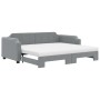 Trundle sofa bed with light gray fabric mattress 90x200 cm by vidaXL, Beds and slatted bases - Ref: Foro24-3197652, Price: 44...