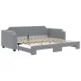 Trundle sofa bed light gray fabric 90x200 cm by vidaXL, Beds and slatted bases - Ref: Foro24-3197634, Price: 257,90 €, Discou...