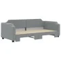 Trundle sofa bed light gray fabric 90x200 cm by vidaXL, Beds and slatted bases - Ref: Foro24-3197634, Price: 257,90 €, Discou...