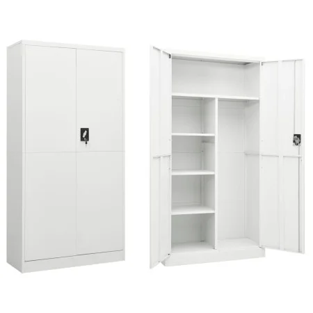 Schließfachschrank aus weißem Stahl, 90 x 40 x 180 cm von vidaXL, Aktenschränke - Ref: Foro24-335970, Preis: 343,69 €, Rabatt: %