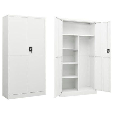 Schließfachschrank aus weißem Stahl, 90 x 40 x 180 cm von vidaXL, Aktenschränke - Ref: Foro24-335970, Preis: 324,47 €, Rabatt: %
