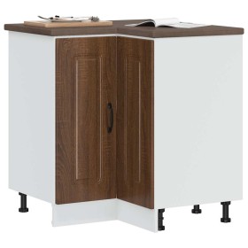 Mueble bajo esquinero de cocina Kalmar marrón roble