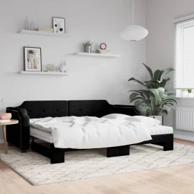 Trundle sofa bed with black fabric mattress 100x200 cm by vidaXL, Beds and slatted bases - Ref: Foro24-3197659, Price: 441,02...