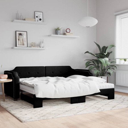 Sofá cama nido con colchón tela negro 100x200 cm de vidaXL, Camas y somieres - Ref: Foro24-3197659, Precio: 444,90 €, Descuen...