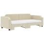 Trundle sofa bed with cream fabric mattress 90x200 cm by vidaXL, Beds and slatted bases - Ref: Foro24-3197656, Price: 457,76 ...