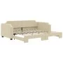 Ausziehbares Schlafsofa, cremefarbener Stoff, 90 x 200 cm von vidaXL, Betten und Lattenroste - Ref: Foro24-3197638, Preis: 26...