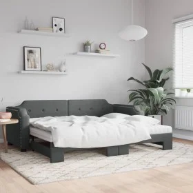 Trundle sofa bed with dark gray fabric mattress 90x190 cm by vidaXL, Beds and slatted bases - Ref: Foro24-3197663, Price: 407...