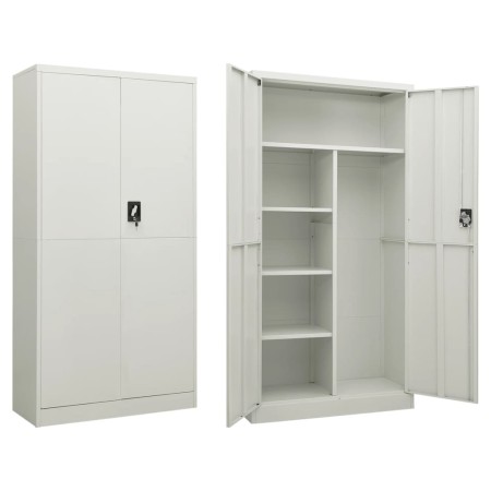 Hellgrauer Schließfachschrank aus Stahl, 90 x 40 x 180 cm von vidaXL, Aktenschränke - Ref: Foro24-335971, Preis: 289,13 €, Ra...