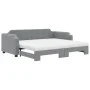Trundle sofa bed with light gray fabric mattress 90x190 cm by vidaXL, Beds and slatted bases - Ref: Foro24-3197662, Price: 41...