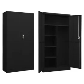 Schließfachschrank aus schwarzem Stahl, 90 x 40 x 180 cm von vidaXL, Aktenschränke - Ref: Foro24-335972, Preis: 317,50 €, Rab...